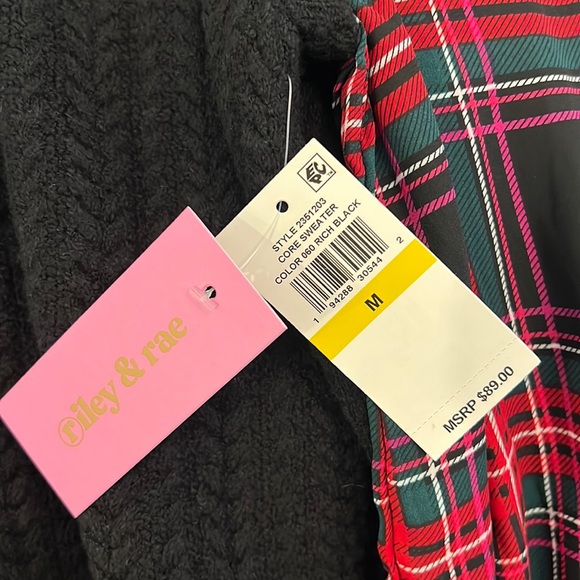 NWT Riley & Rae Cable Knit 2-For-1 Pullover Sweater - Picture 8 of 11